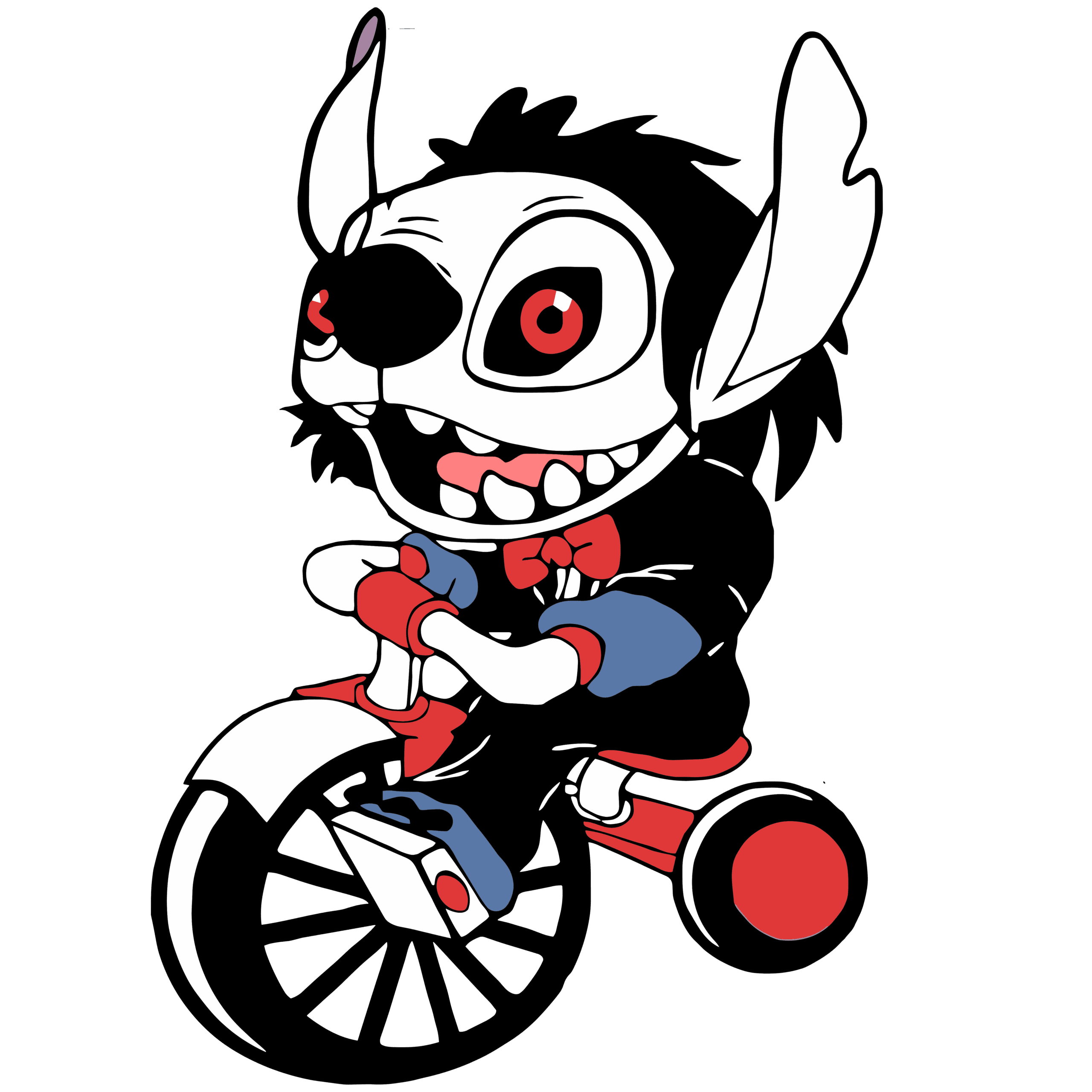 Creepy Half Skull Monster DTF Transfer – Horror Press Ready