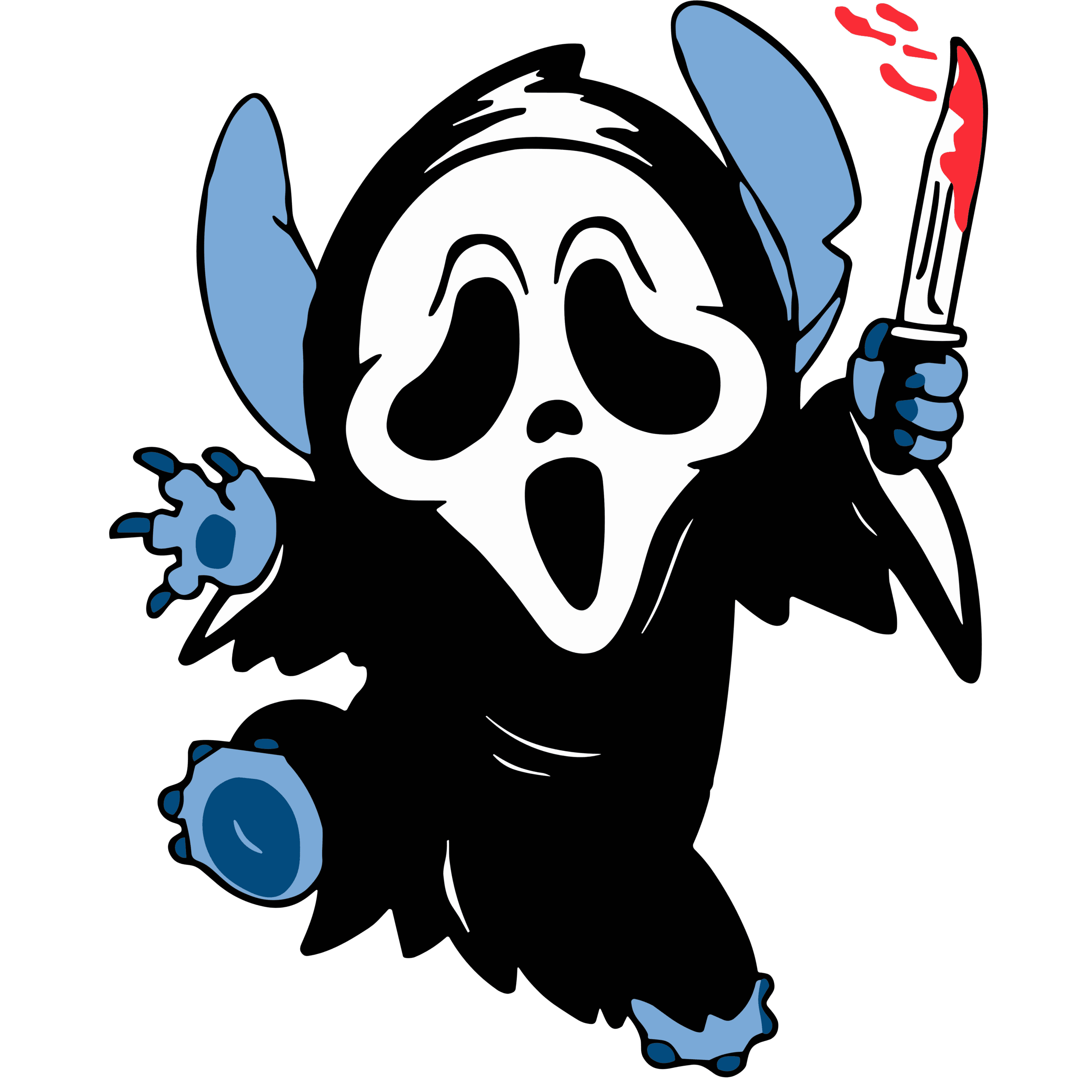 Scary Ghost Mask Knife DTF Transfer – Horror Press Ready