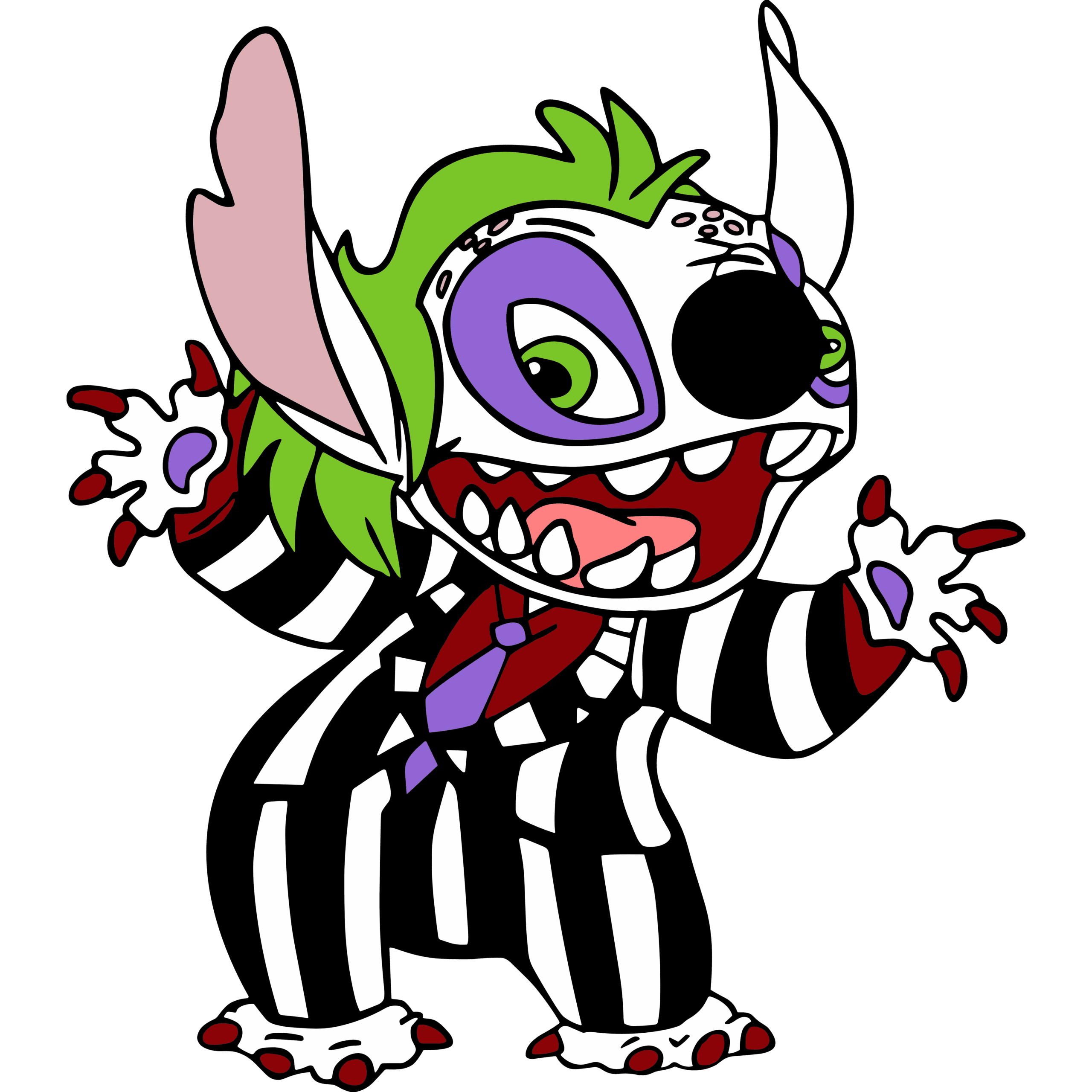 Spooky Striped Monster DTF Transfer – Halloween Press Ready