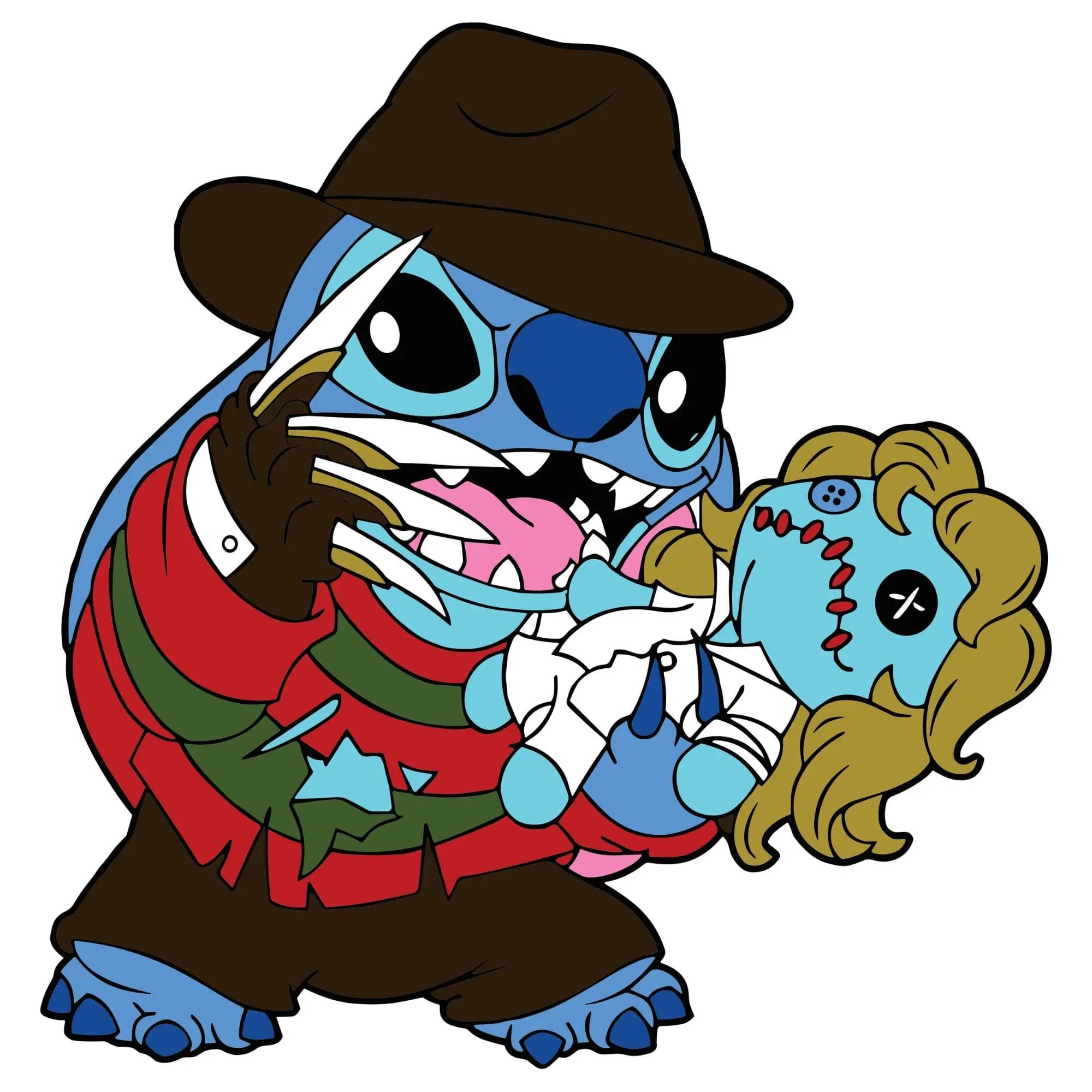 Claw Monster with Doll DTF Transfer – Dark Story Print
