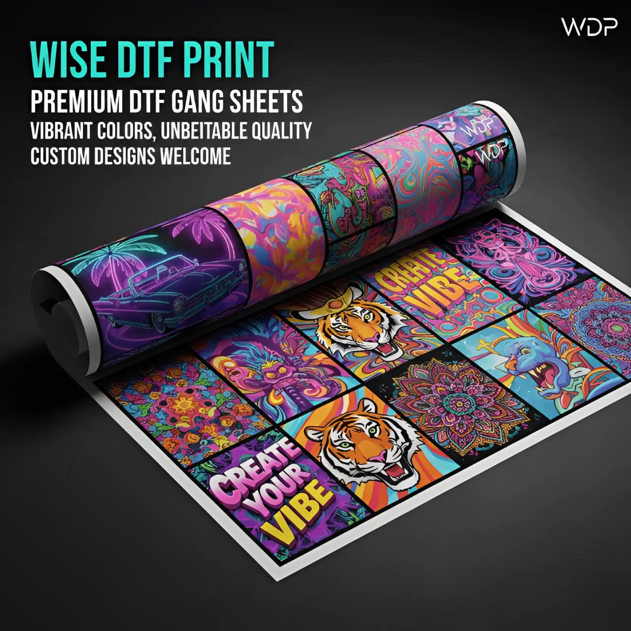Custom DTF Gang Sheets – A3, A4, A5 & Per Metre | Upload Artwork Online