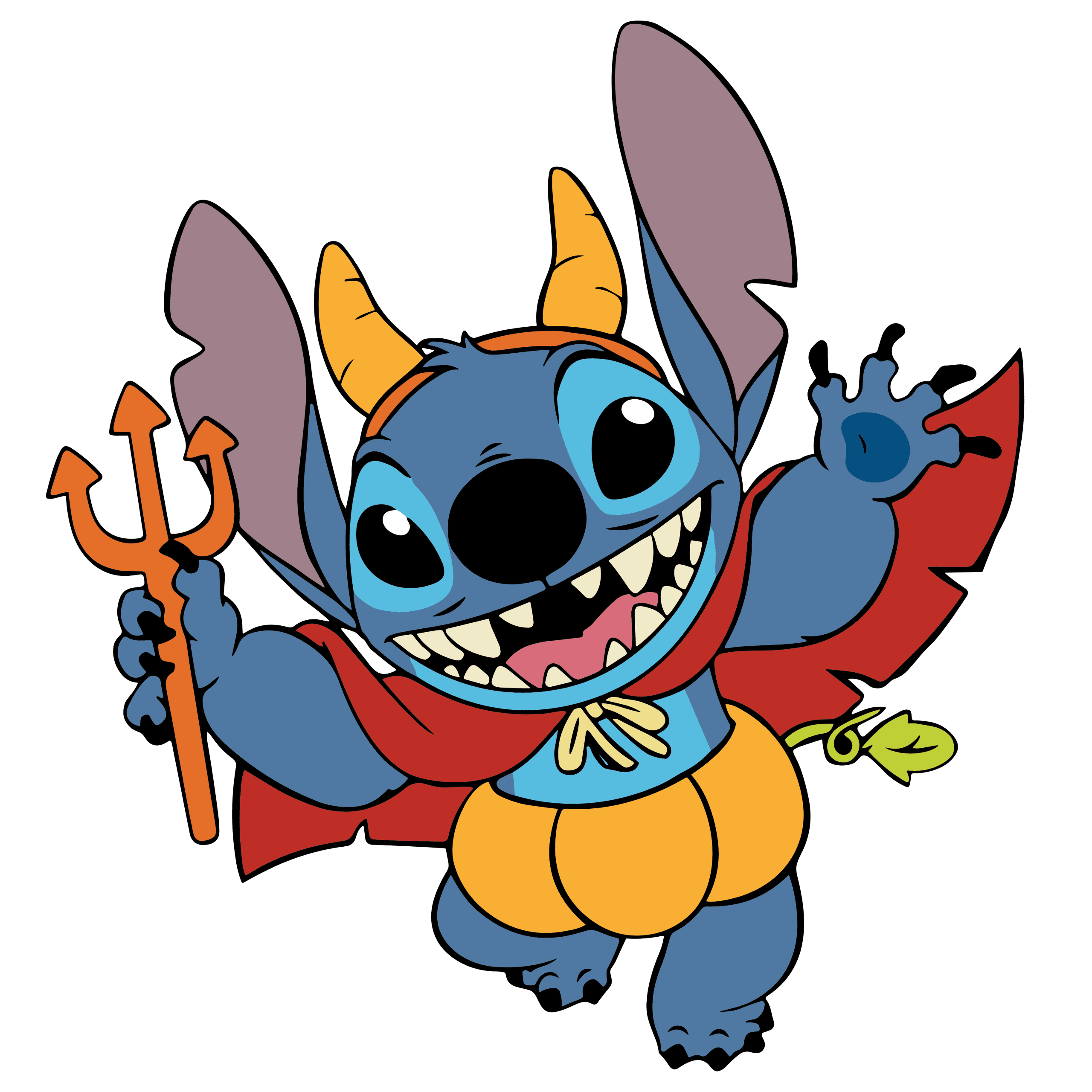 Devil Stitch Halloween DTF Transfer | Spooky Cartoon Print Design