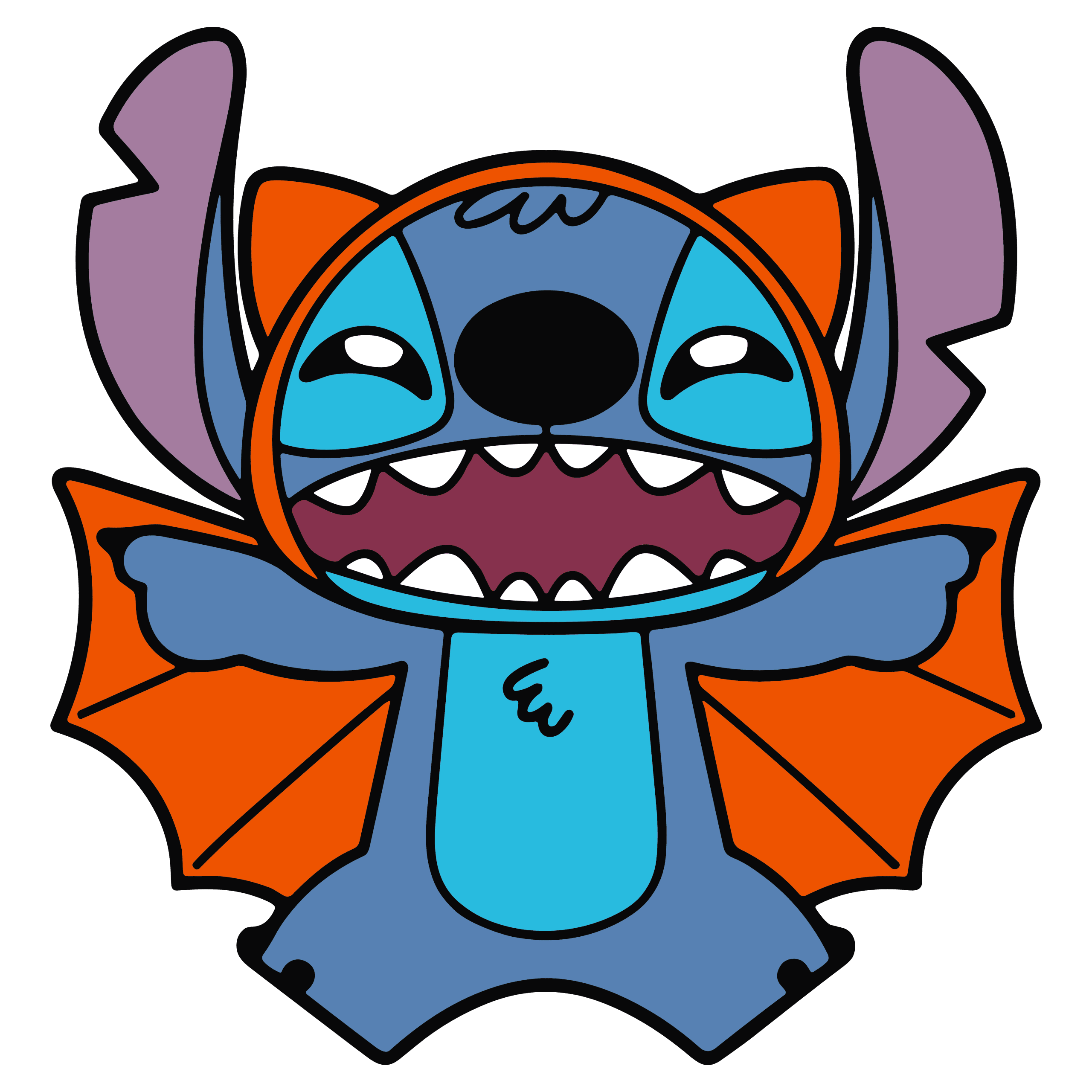 Stitch Bat Halloween DTF Transfer | Halloween Ready Designs